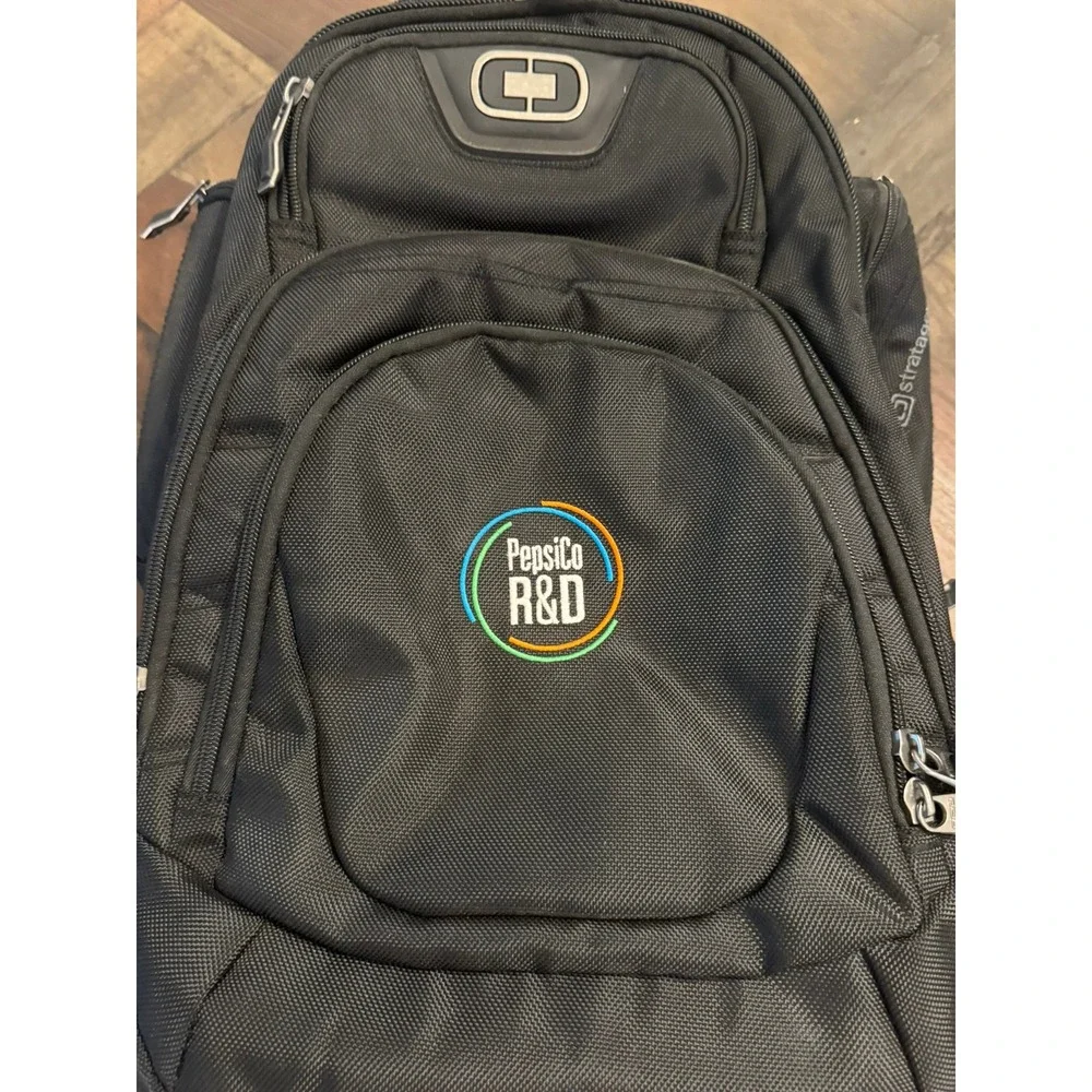 OGIO Stratagem Laptop Backpack Black PepsiCo R&D Embroidered Tech Bag